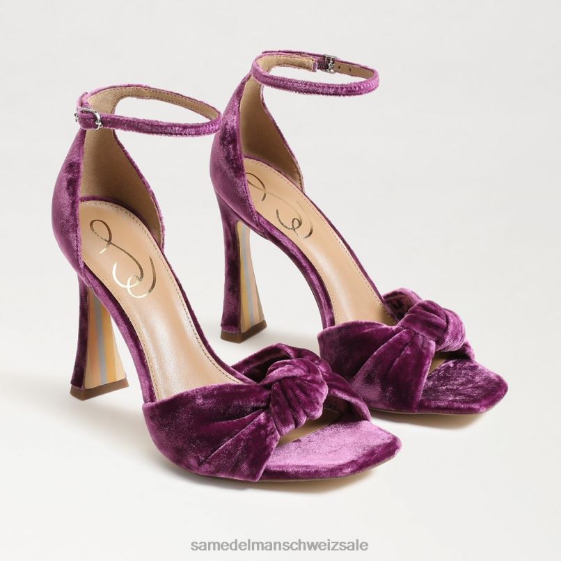 CH Sam Edelman Frauen Lucia-Knöchelriemen mit offenem Zehenabsatz tiefer Orchideensamt X2J86874 Schuhwerk