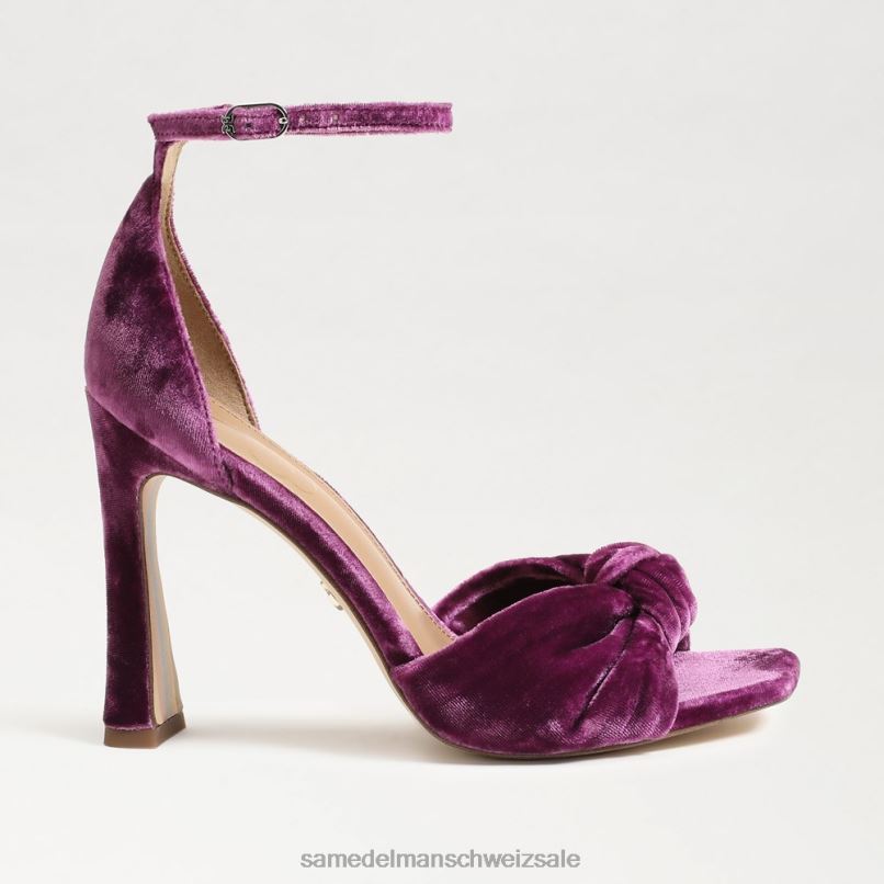 CH Sam Edelman Frauen Lucia-Knöchelriemen mit offenem Zehenabsatz tiefer Orchideensamt X2J86874 Schuhwerk