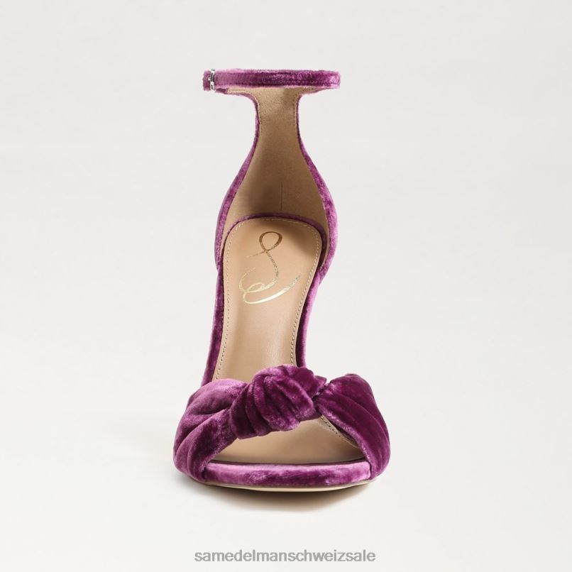 CH Sam Edelman Frauen Lucia-Knöchelriemen mit offenem Zehenabsatz tiefer Orchideensamt X2J86874 Schuhwerk