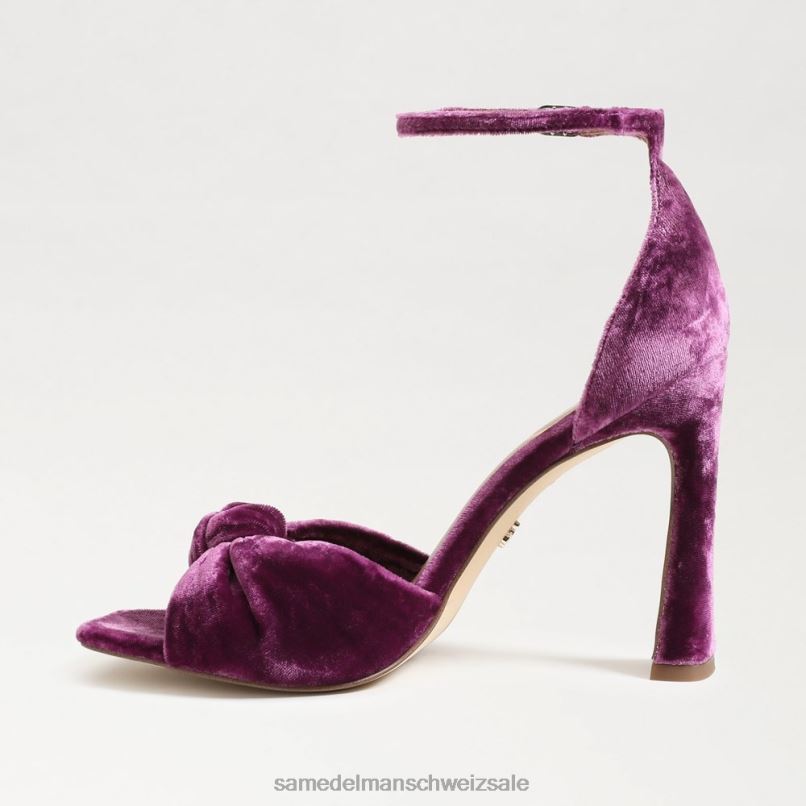 CH Sam Edelman Frauen Lucia-Knöchelriemen mit offenem Zehenabsatz tiefer Orchideensamt X2J86874 Schuhwerk
