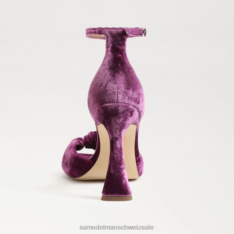 CH Sam Edelman Frauen Lucia-Knöchelriemen mit offenem Zehenabsatz tiefer Orchideensamt X2J86874 Schuhwerk