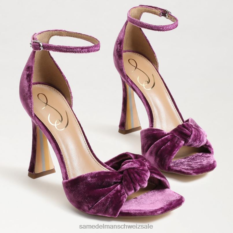 CH Sam Edelman Frauen Lucia-Knöchelriemen mit offenem Zehenabsatz tiefer Orchideensamt X2J86874 Schuhwerk