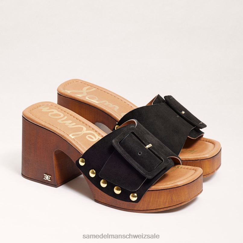 CH Sam Edelman Frauen Marcia-Plateausandale schwarzes Wildleder X2J8660 Schuhwerk