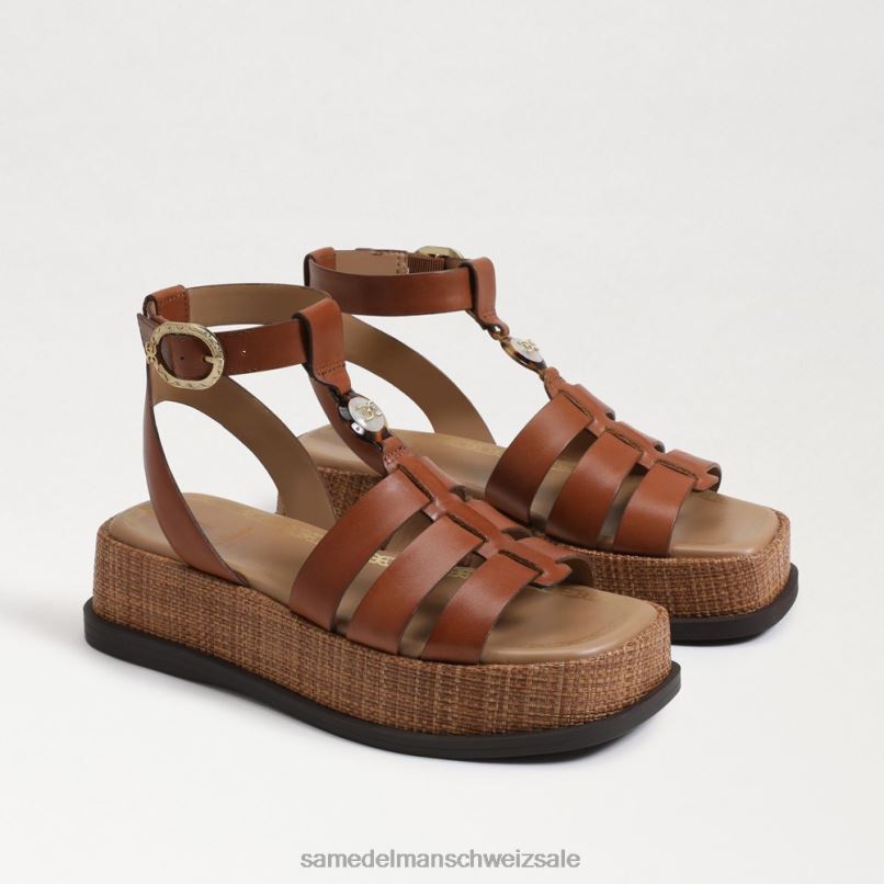 CH Sam Edelman Frauen Naima Plateau-Gladiator-Sandale reichhaltiger Cognac X2J86601 Schuhwerk