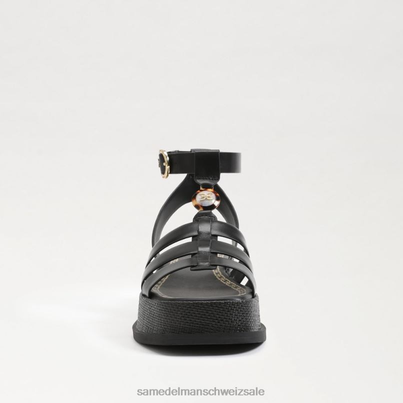 CH Sam Edelman Frauen Naima Plateau-Gladiator-Sandale schwarzes Leder X2J86602 Schuhwerk