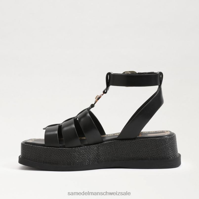 CH Sam Edelman Frauen Naima Plateau-Gladiator-Sandale schwarzes Leder X2J86602 Schuhwerk
