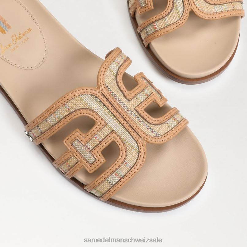 CH Sam Edelman Frauen Nettie Multi-Slide-Sandale Natürlicher Multi-Bast X2J86424 Schuhwerk