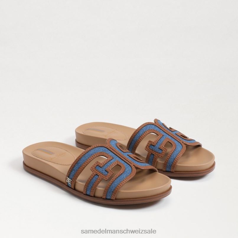 CH Sam Edelman Frauen Nettie Multi-Slide-Sandale gewaschenes Indigo X2J86425 Schuhwerk