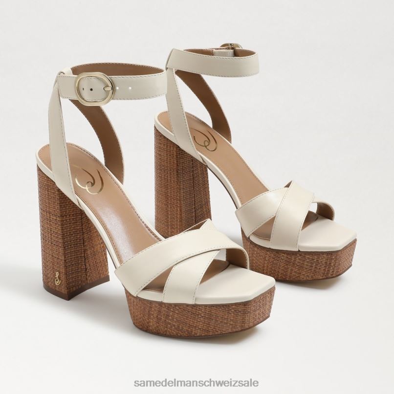 CH Sam Edelman Frauen Nolita Plateausandale modernes elfenbeinfarbenes Leder X2J86722 Schuhwerk