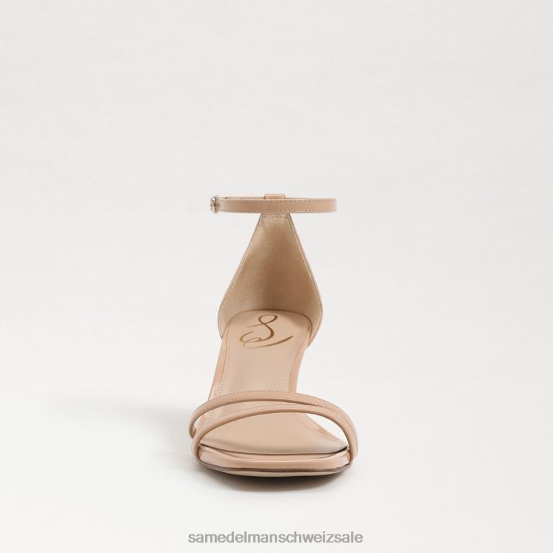 CH Sam Edelman Frauen Pfingstrosen-Sandale mit Kätzchenabsatz Beige-Rouge-Lack X2J86502 Schuhwerk