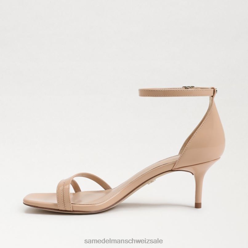 CH Sam Edelman Frauen Pfingstrosen-Sandale mit Kätzchenabsatz Beige-Rouge-Lack X2J86502 Schuhwerk