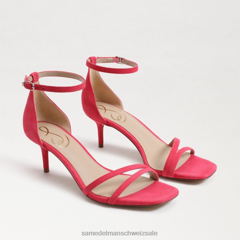CH Sam Edelman Frauen Pfingstrosen-Sandale mit Kätzchenabsatz Ultra-Fuchsia-Wildleder X2J86507 Schuhwerk