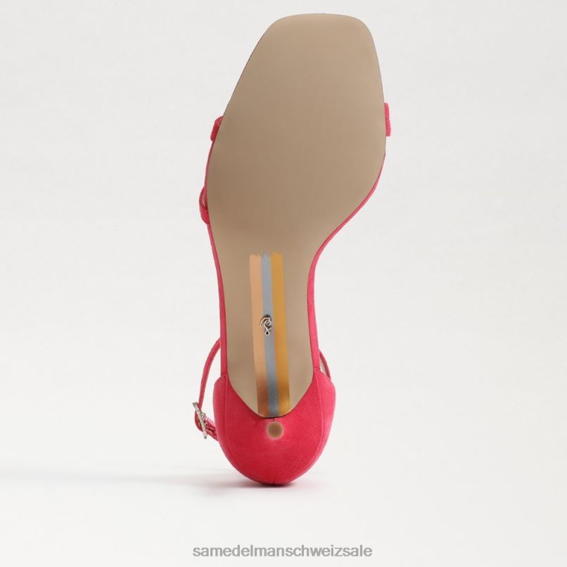 CH Sam Edelman Frauen Pfingstrosen-Sandale mit Kätzchenabsatz Ultra-Fuchsia-Wildleder X2J86507 Schuhwerk