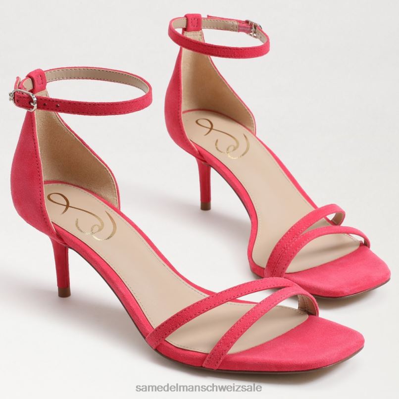 CH Sam Edelman Frauen Pfingstrosen-Sandale mit Kätzchenabsatz Ultra-Fuchsia-Wildleder X2J86507 Schuhwerk