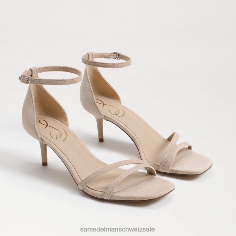 CH Sam Edelman Frauen Pfingstrosen-Sandale mit Kätzchenabsatz goldbraunes Wildleder X2J86504 Schuhwerk