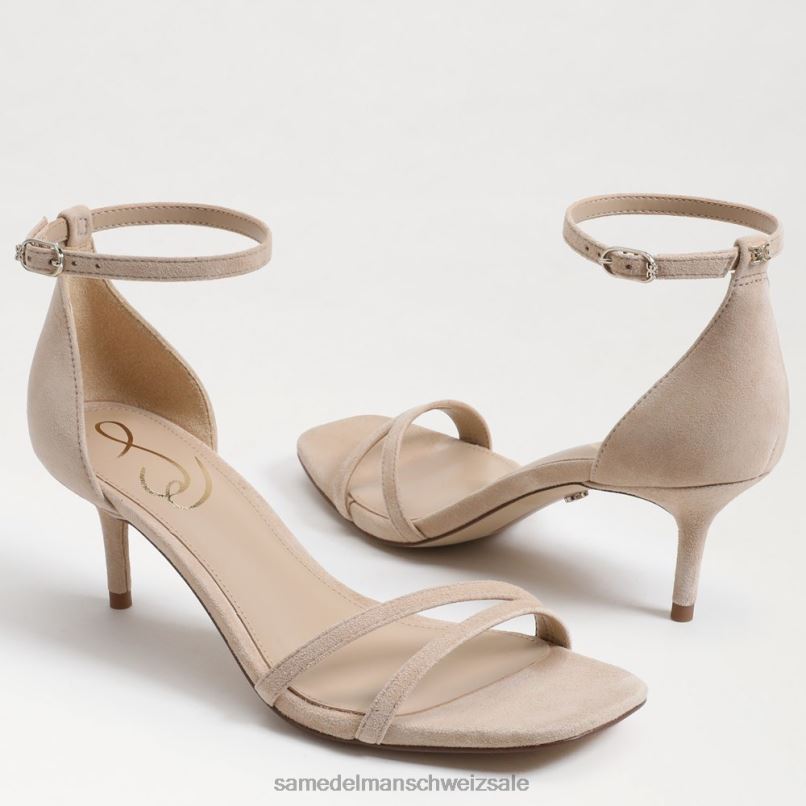 CH Sam Edelman Frauen Pfingstrosen-Sandale mit Kätzchenabsatz goldbraunes Wildleder X2J86504 Schuhwerk
