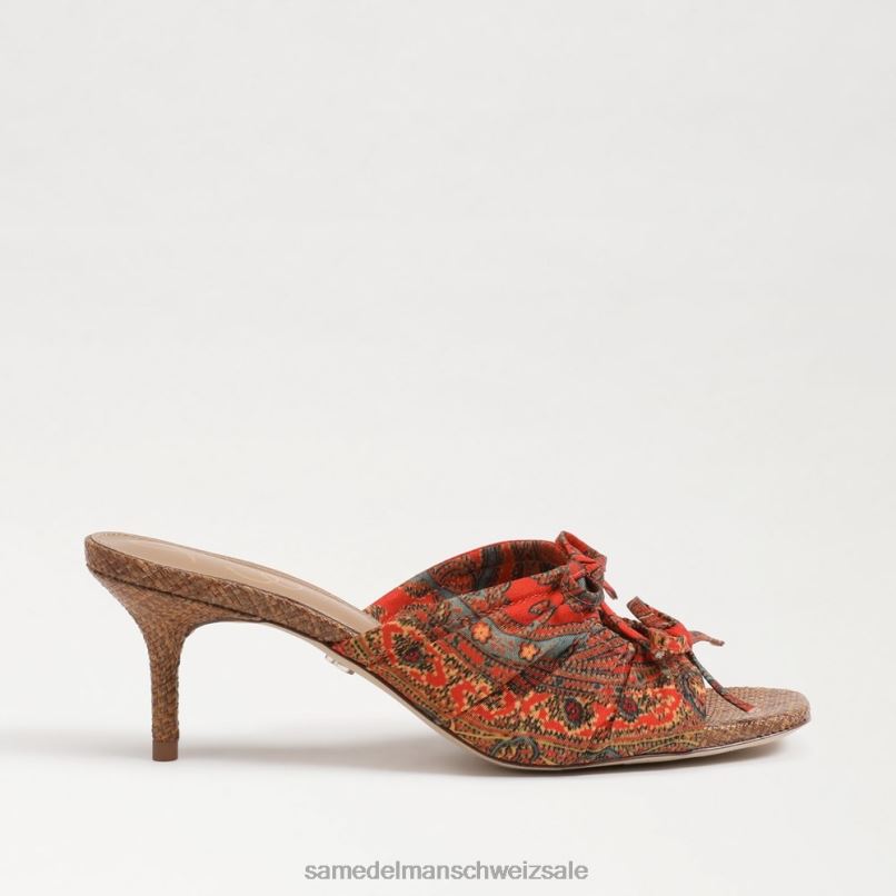 CH Sam Edelman Frauen Pia Riemchenabsatz Orangenmohn X2J86599 Schuhwerk