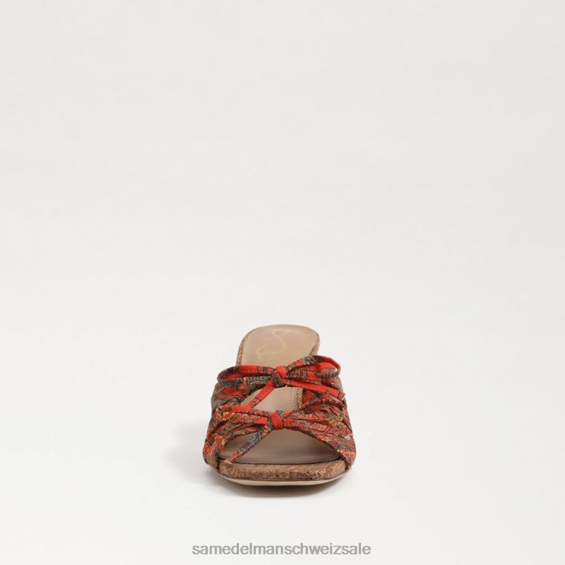 CH Sam Edelman Frauen Pia Riemchenabsatz Orangenmohn X2J86599 Schuhwerk