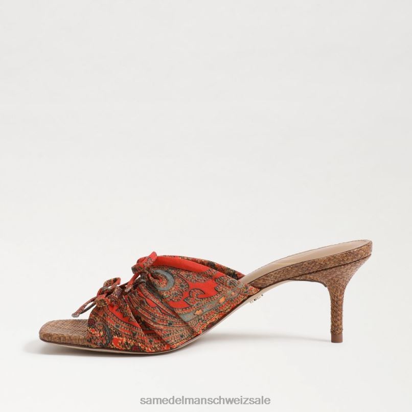 CH Sam Edelman Frauen Pia Riemchenabsatz Orangenmohn X2J86599 Schuhwerk