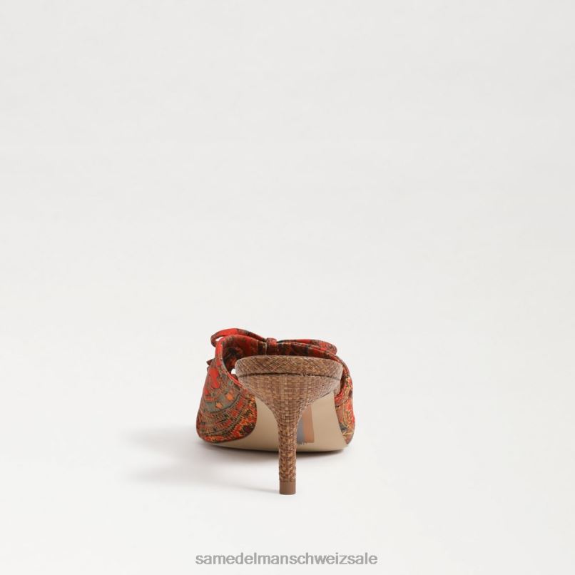 CH Sam Edelman Frauen Pia Riemchenabsatz Orangenmohn X2J86599 Schuhwerk