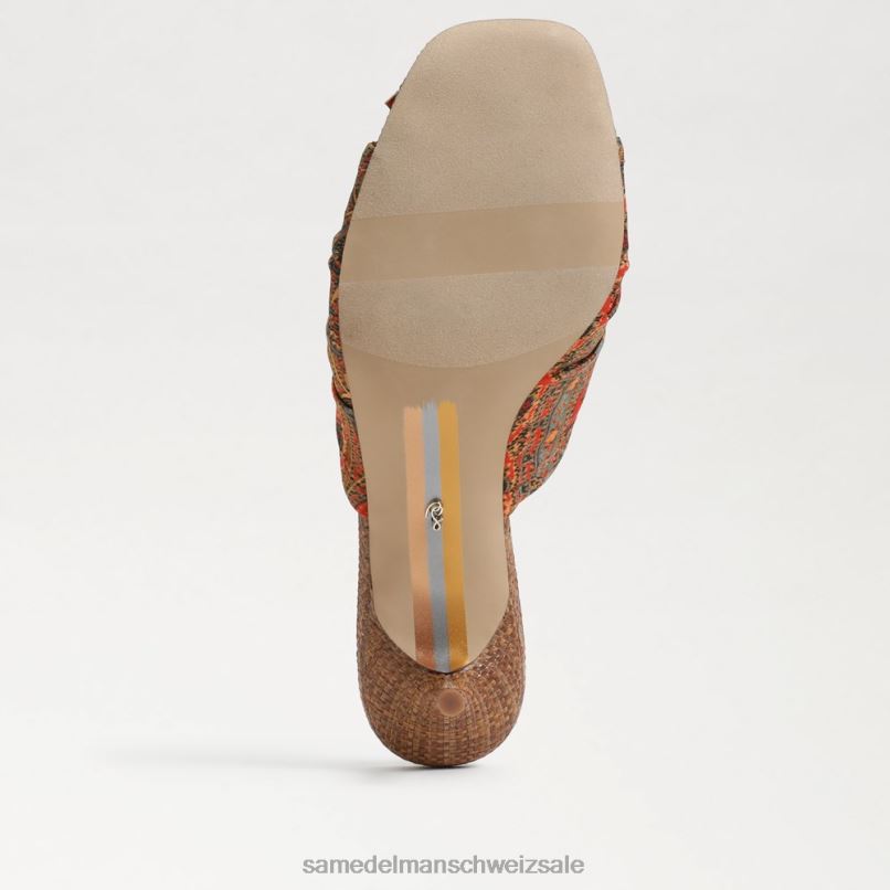 CH Sam Edelman Frauen Pia Riemchenabsatz Orangenmohn X2J86599 Schuhwerk