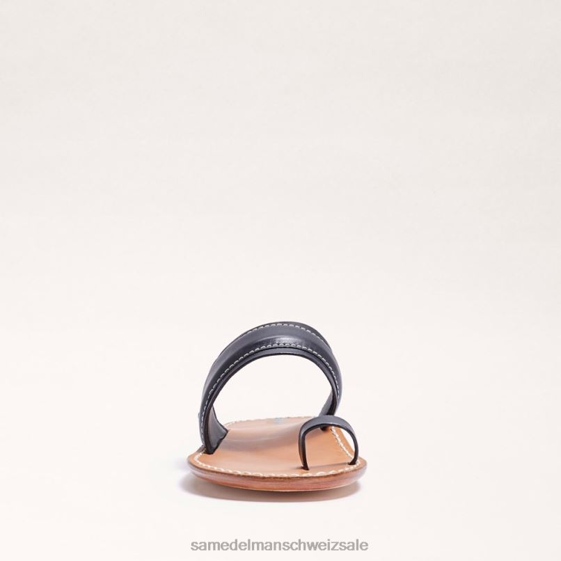 CH Sam Edelman Frauen Sandale „Margit“ mit Zehenring schwarzes Leder X2J86258 Schuhwerk