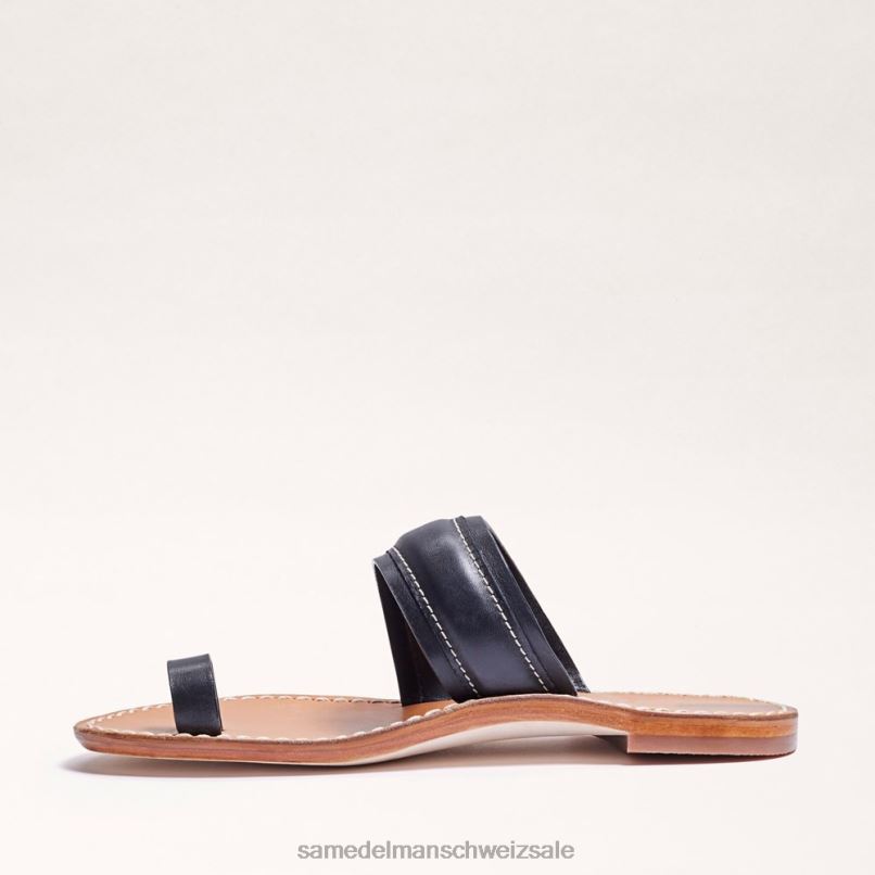 CH Sam Edelman Frauen Sandale „Margit“ mit Zehenring schwarzes Leder X2J86258 Schuhwerk