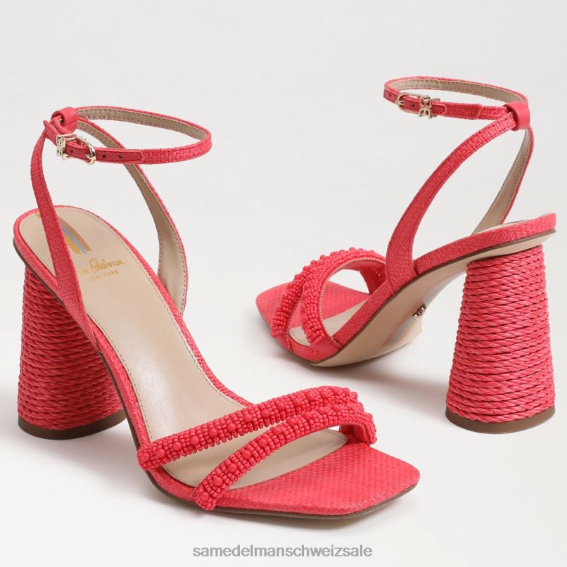 CH Sam Edelman Frauen Sandale mit Blockabsatz und Perlen von Kia baros rosa X2J86487 Schuhwerk