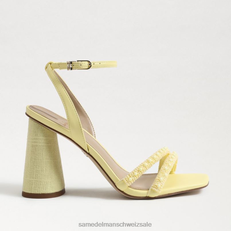 CH Sam Edelman Frauen Sandale mit Blockabsatz und Perlen von Kia buttergelb X2J86489 Schuhwerk
