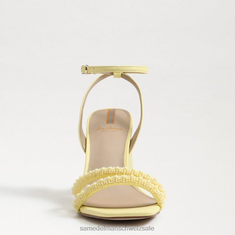 CH Sam Edelman Frauen Sandale mit Blockabsatz und Perlen von Kia buttergelb X2J86489 Schuhwerk