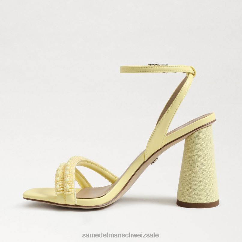 CH Sam Edelman Frauen Sandale mit Blockabsatz und Perlen von Kia buttergelb X2J86489 Schuhwerk