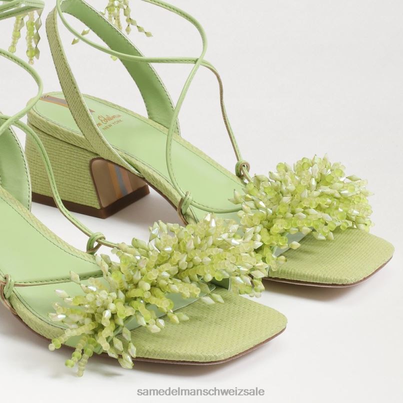 CH Sam Edelman Frauen Walda Perlen-Sandale mit Blockabsatz Sommerbirne X2J8663 Schuhwerk