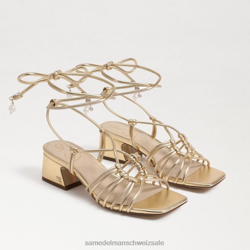 CH Sam Edelman Frauen Westley Schnürsandale mit Blockabsatz Bernstein Gold X2J86399 Schuhwerk