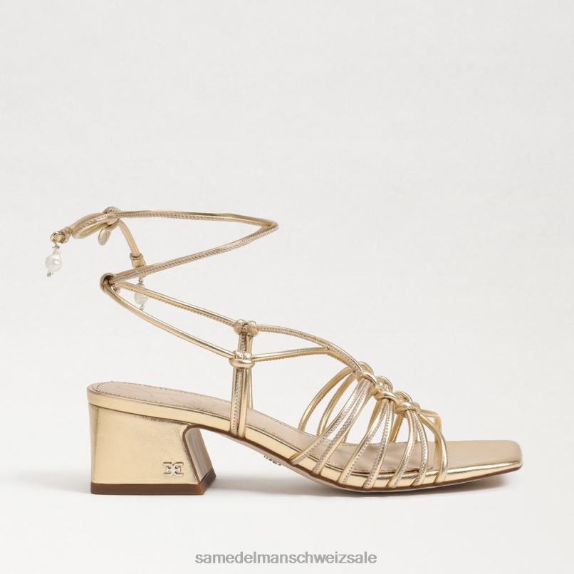 CH Sam Edelman Frauen Westley Schnürsandale mit Blockabsatz Bernstein Gold X2J86399 Schuhwerk