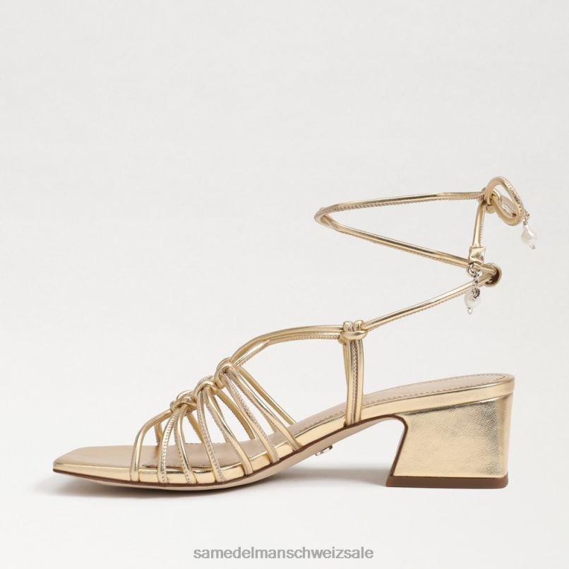 CH Sam Edelman Frauen Westley Schnürsandale mit Blockabsatz Bernstein Gold X2J86399 Schuhwerk