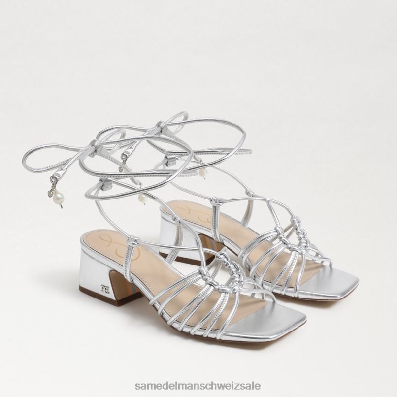 CH Sam Edelman Frauen Westley Schnürsandale mit Blockabsatz weiches Silber X2J86400 Schuhwerk