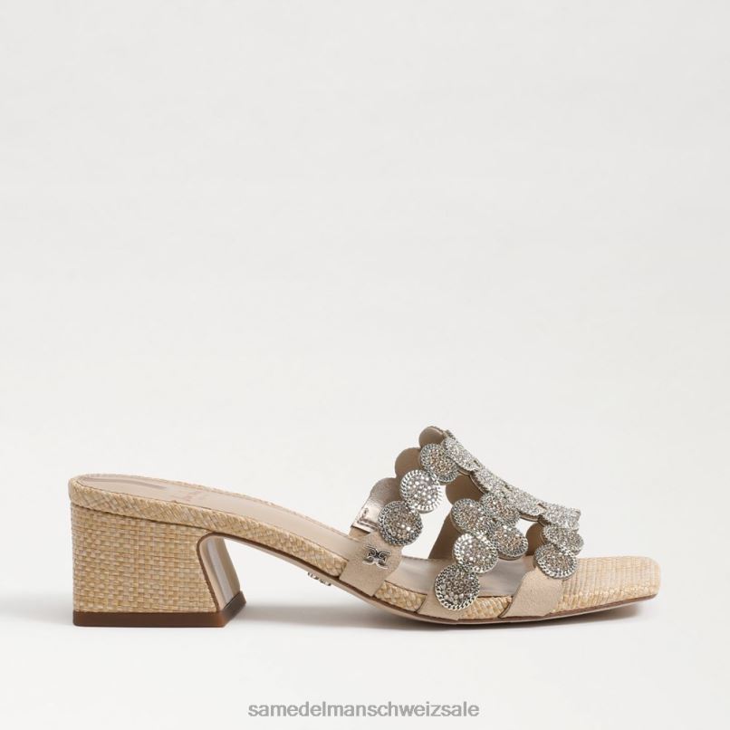 CH Sam Edelman Frauen Winter-Sandale mit Blockabsatz Gold Blatt X2J86185 Schuhwerk