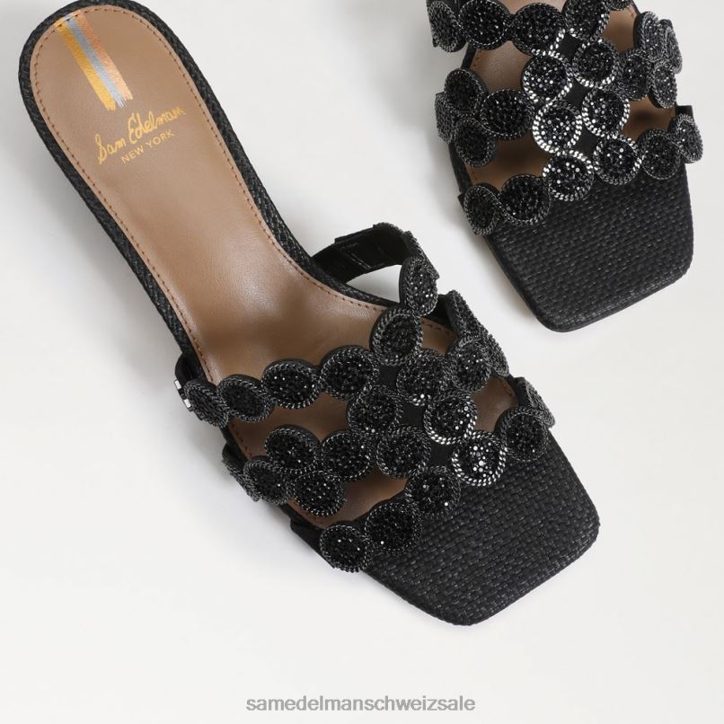 CH Sam Edelman Frauen Winter-Sandale mit Blockabsatz Schwarz X2J86186 Schuhwerk