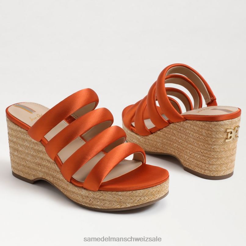 CH Sam Edelman Frauen Yuki-Plateau-Keilabsatz Kali-Orange X2J86684 Schuhwerk