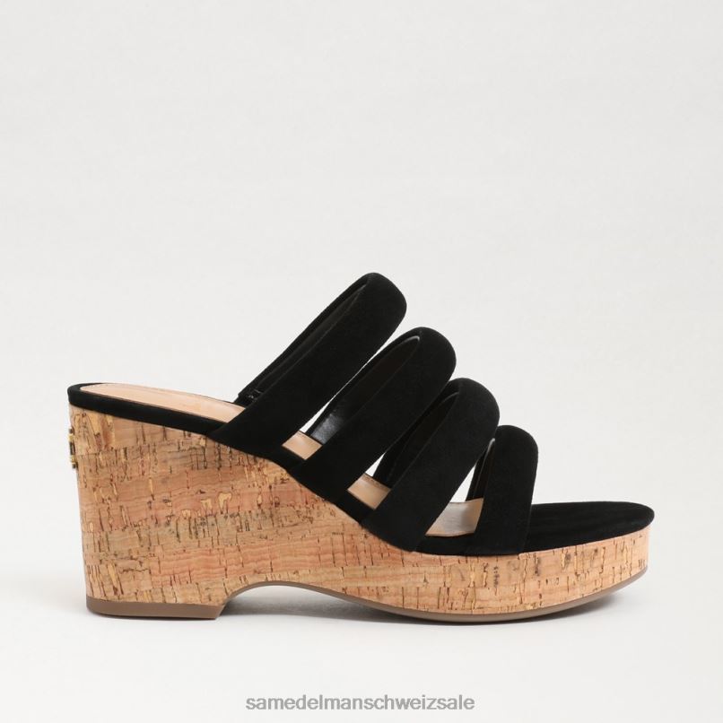 CH Sam Edelman Frauen Yuki-Plateau-Keilabsatz schwarzes Wildleder X2J86687 Schuhwerk