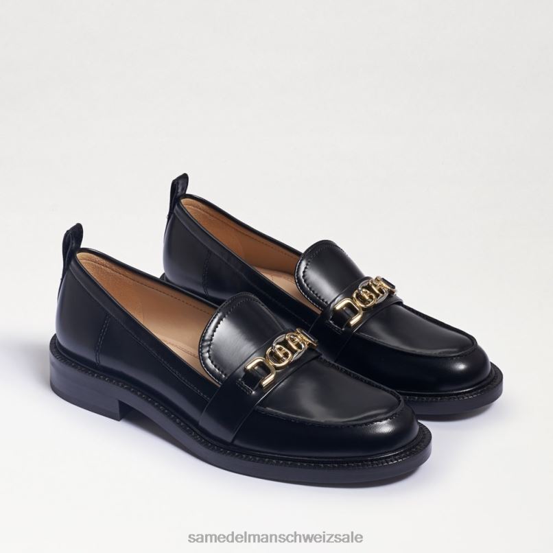CH Sam Edelman Frauen Christy-Loafer Black-Box-Leder X2J86215 Schuhwerk