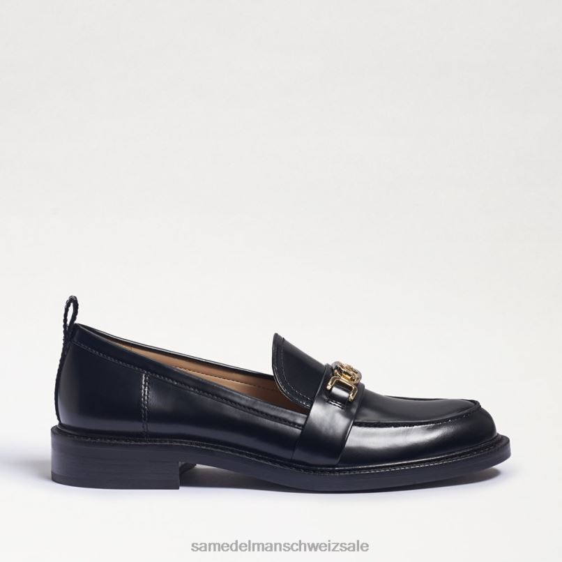 CH Sam Edelman Frauen Christy-Loafer Black-Box-Leder X2J86215 Schuhwerk