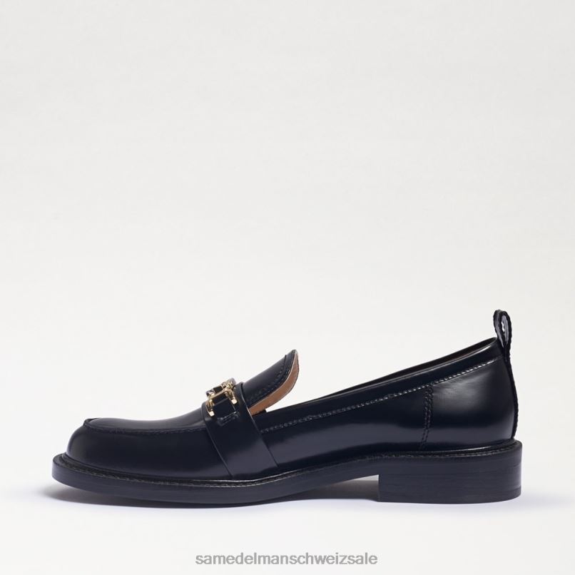 CH Sam Edelman Frauen Christy-Loafer Black-Box-Leder X2J86215 Schuhwerk