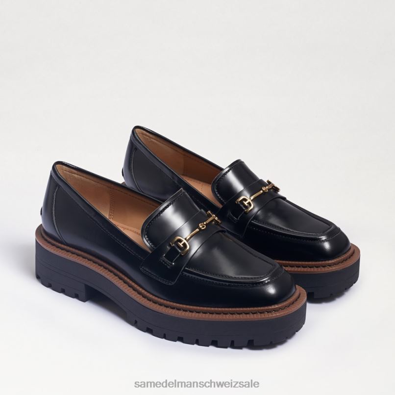 CH Sam Edelman Frauen Laurs Loafer mit Stollensohle schwarze glänzende Box X2J86428 Schuhwerk