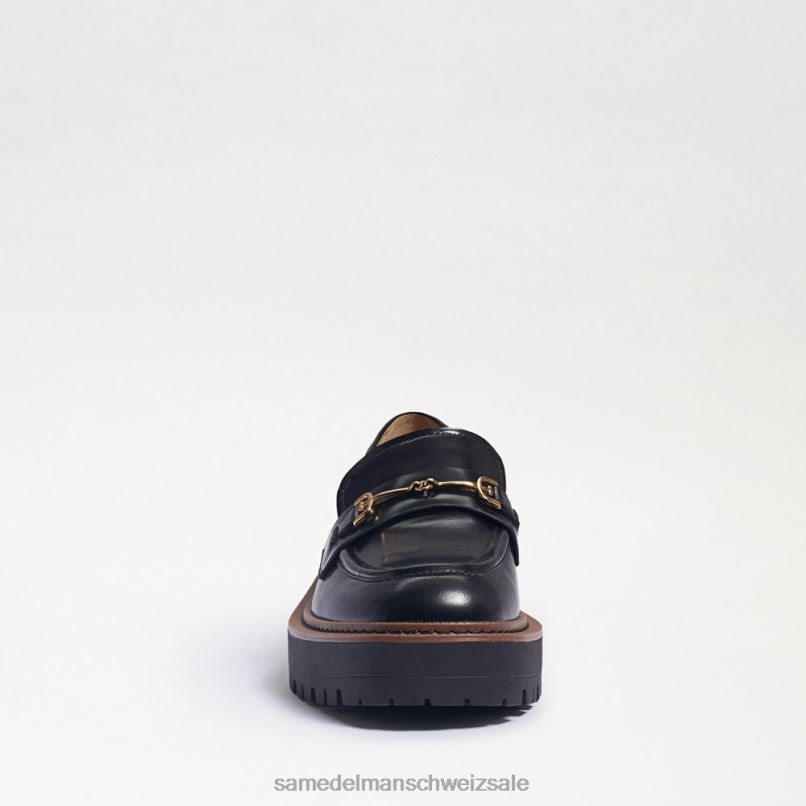 CH Sam Edelman Frauen Laurs Loafer mit Stollensohle schwarze glänzende Box X2J86428 Schuhwerk