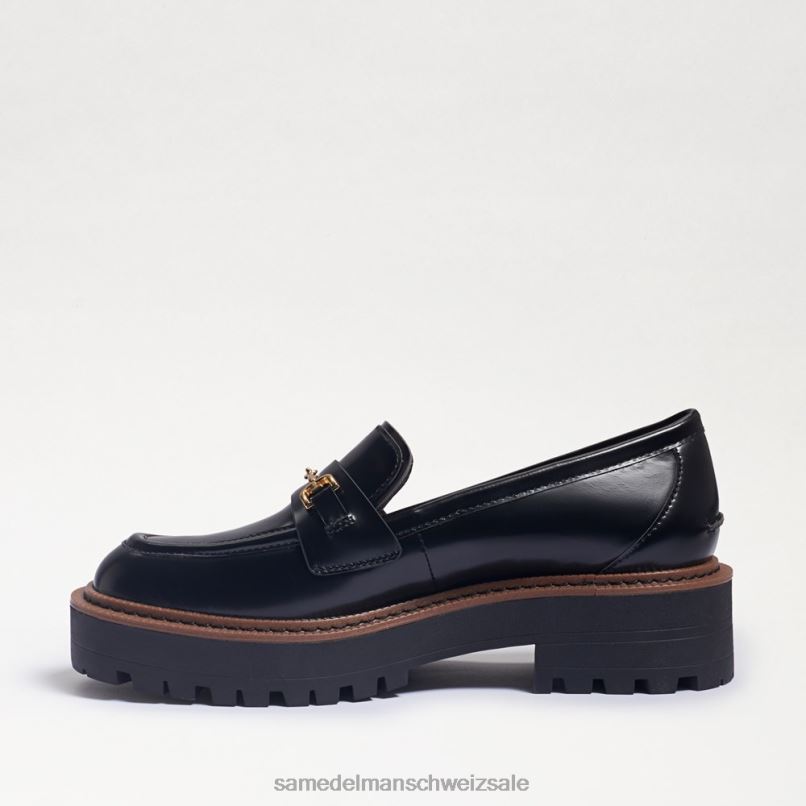 CH Sam Edelman Frauen Laurs Loafer mit Stollensohle schwarze glänzende Box X2J86428 Schuhwerk