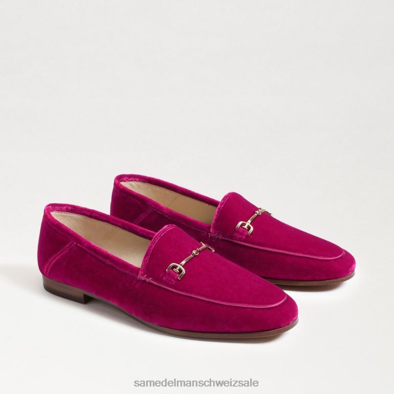 CH Sam Edelman Frauen Loraine Bit Loafer Himbeersamt X2J8635 Schuhwerk