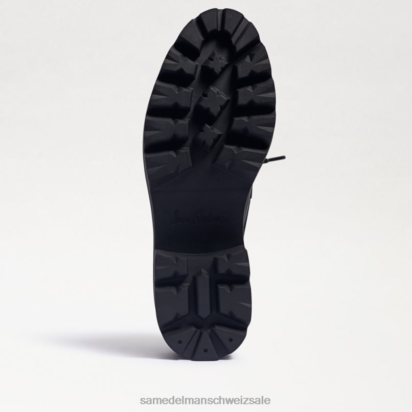 CH Sam Edelman Frauen Monna-Loafer zum Schnüren mit Stollensohle schwarz/weißes Leder X2J86719 Schuhwerk