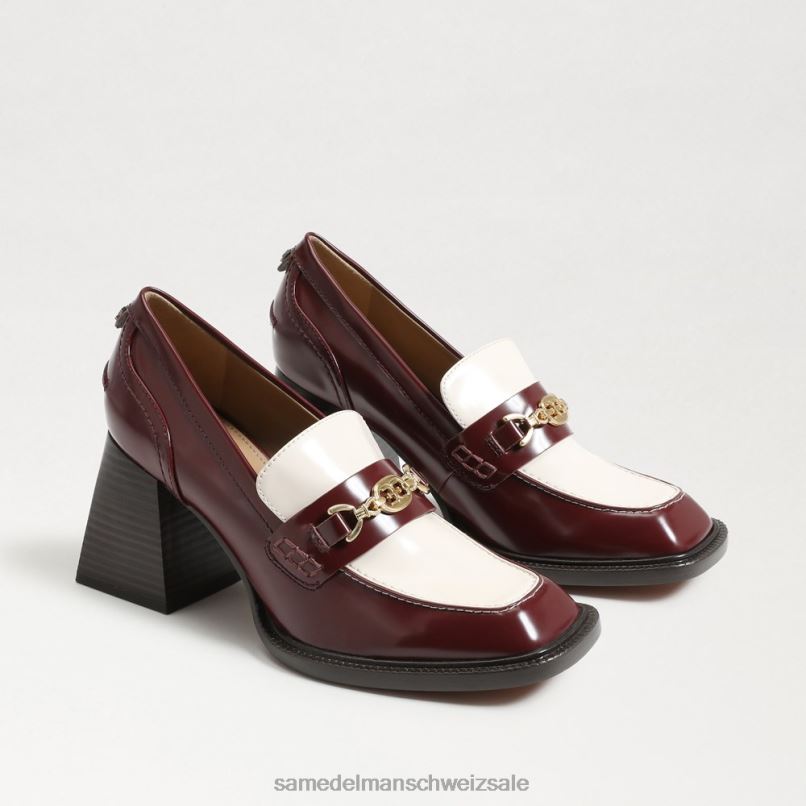 CH Sam Edelman Frauen Quincy-Loafer mit Blockabsatz Syrah/modernes Elfenbein X2J86629 Schuhwerk