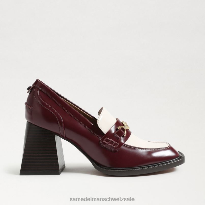 CH Sam Edelman Frauen Quincy-Loafer mit Blockabsatz Syrah/modernes Elfenbein X2J86629 Schuhwerk